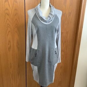 Picadilly Grey Cowl Neck Dress Sz-S